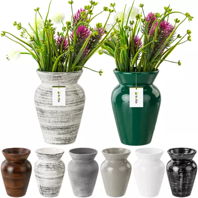 Blumenvase Deko Tischvase Keramik Dekorative Fässchen Blumen Modern Glamour