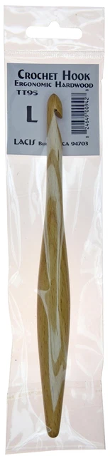Gancho de ganchillo ergonómico de madera dura Lacis 7" talla L11/8 mm TT95-L