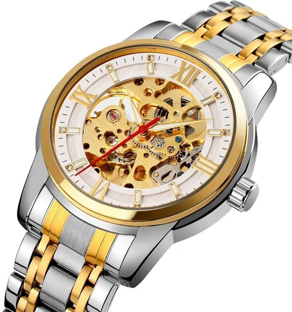 Orologio Meccanico Automatico Uomo – Quadrante Scheletrato, Cassa Acciaio 40mm, Cinturino Inox, Impermeabile 3 ATM, Luminoso - 3