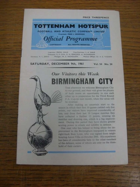 Programme Match Tottenham Hotspur Vs Torpedo Moscou - Amical - 16 Nov 1959