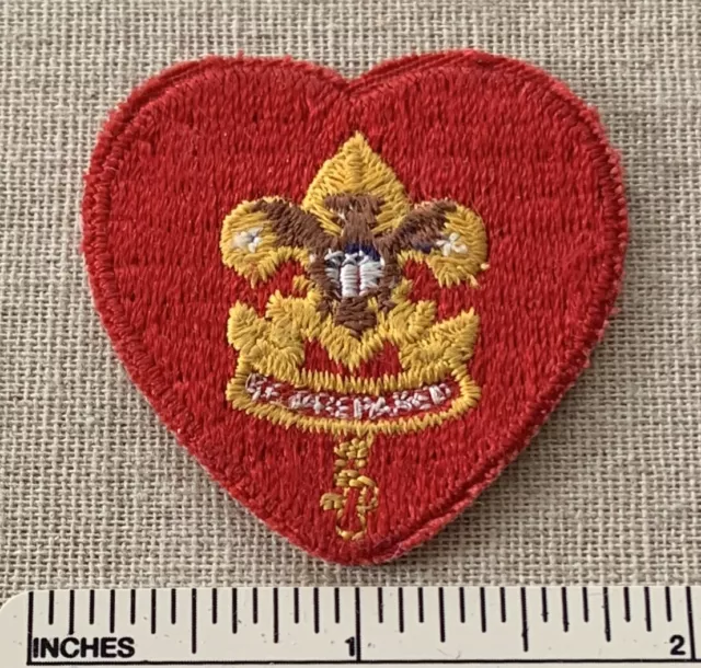 Vintage 1960s LIFE RANK Boy Scout Uniform Badge PATCH Red Heart BSA Award Sash