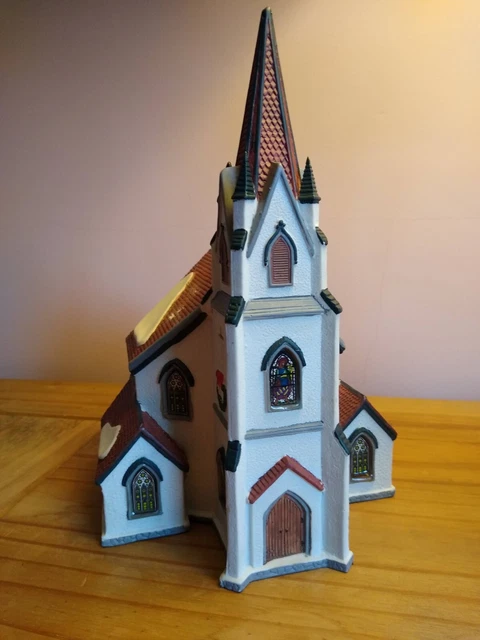 LEMAX Ornamento Natale CHIESA con Guglia Illuminata Porcellana ~ Senza Luce