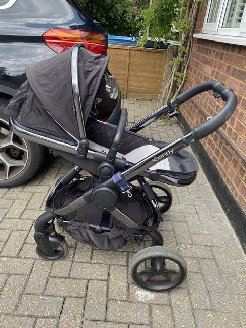 Phantom Beluga  IcandyPeach Pushchair and Carrycot Black Stroller Pram Foldable