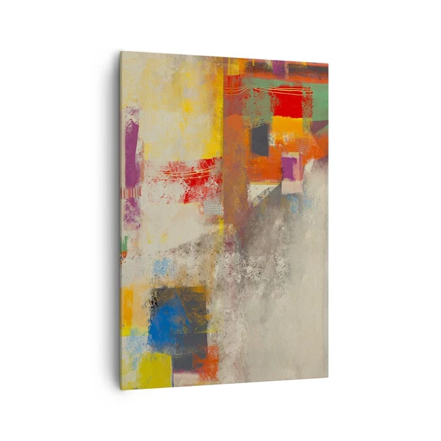 Impression sur Toile 120x80cm Tableaux Image Abstraction Morceau Noir
