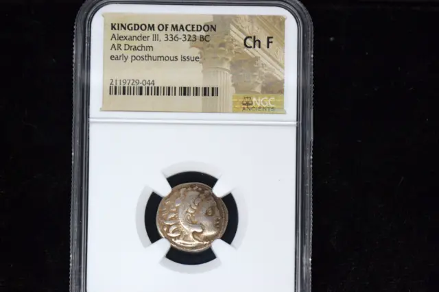 Kingdom of Macedon: Alexander III, 336-323 BC AR Drachm- NGC Choice Fine