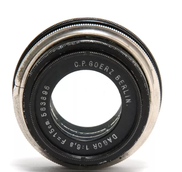 CP Goerz Berlin Dagor 6.8/15cm lens clean glass w. caps 2