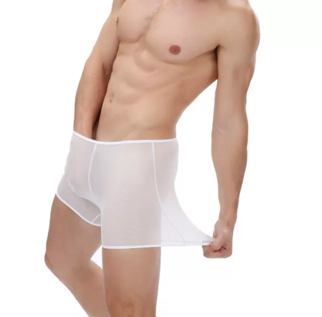 Boxer taille XL Blanc total transparent sheer Ref S16 sexy