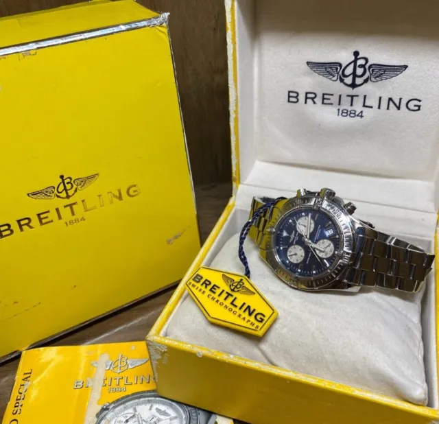 Breitling Colt Chronometer 200M A73380 Super Quartz 27Jewel Mens 41mm Watch Blue