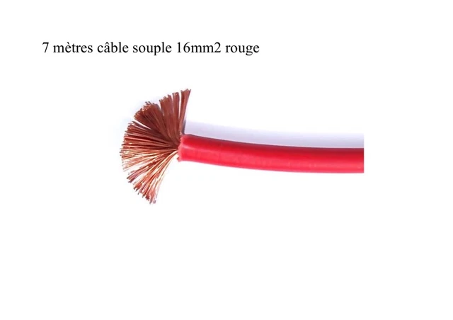 câble électrique batterie souple 16 mm2 rouge 7 mètres