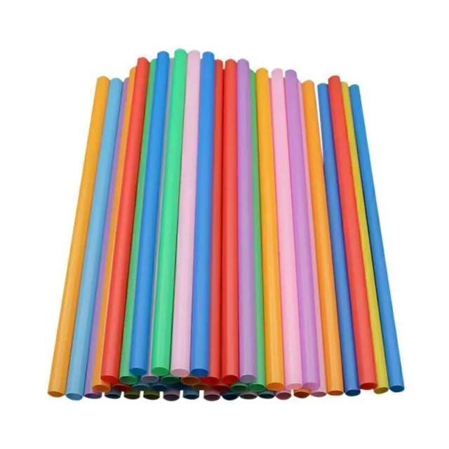 100pcs Jumbo Straw Drinking Straws Plastic Tubes Colorful 10x260MM Straw