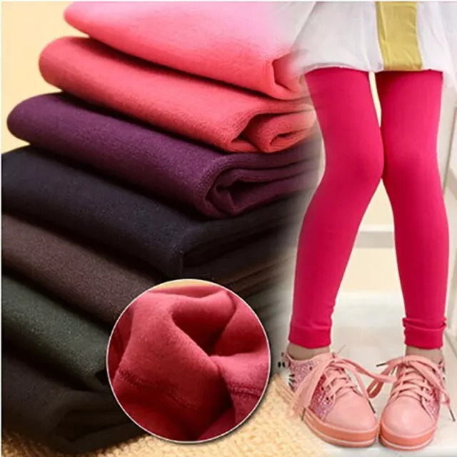 New Childrens Kids Girls Winter Thermal Cotton Leggings All Ages 3-12