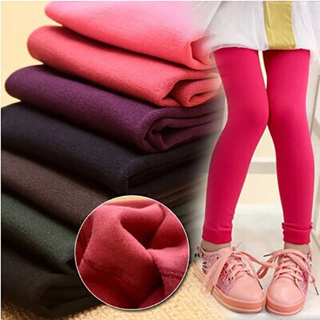 NEW CHILDRENS KIDS Girls Winter Thermal Cotton Leggings All Ages