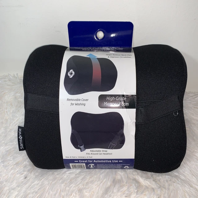 Samsonite Neck Support Cushion Pillow High-Grade Memory Foam Gray NEW 3