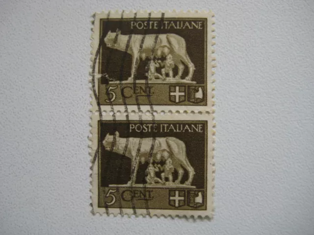 Italien 1929  Mi.Nr. 299  gestempelt  2 x 5 C  Zusammendruck   Romulus + Remus