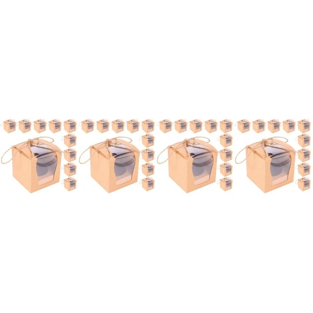 40 piezas caja de cupcakes caja de panadería con ventana contenedor individual de papel cupcake