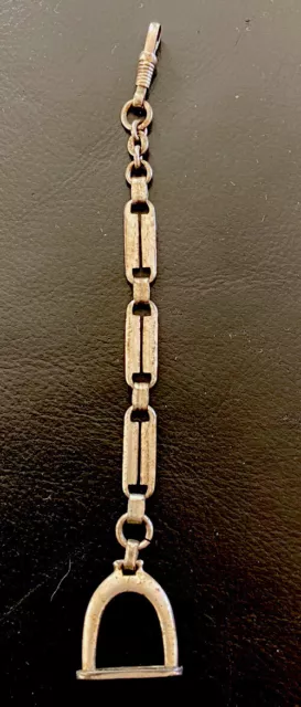 antike Silber farbige Taschenuhrkette Chatelaine Uhrkette mit Steigbügel