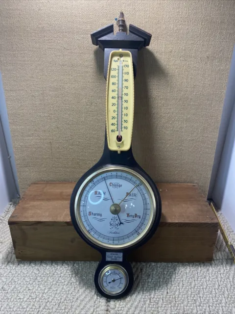 Vintage Taylor 21" Weather Station Banjo Wall Thermometer Barometer Hygrometer