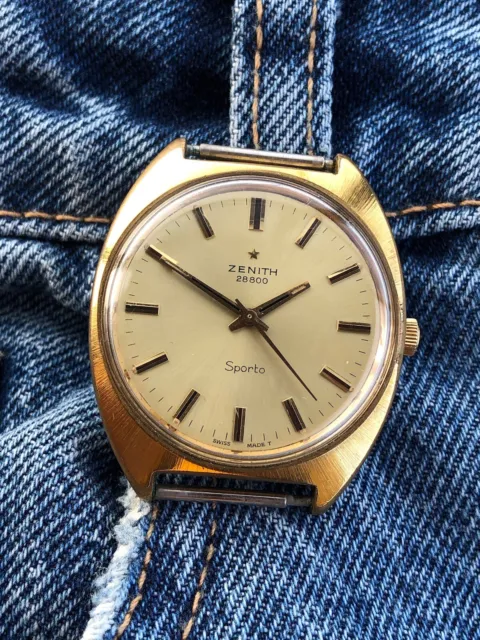 Zenith Sporto 28800 Cal 2562 Oversize Original Dial Rare Watch Vintage