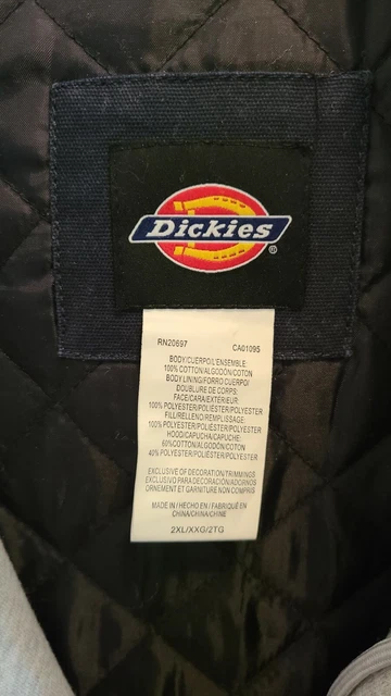 Dickies Jacket Men 2XL Blue Sweatshirt Hoodie Quilted Lined Shacket Distressed 4