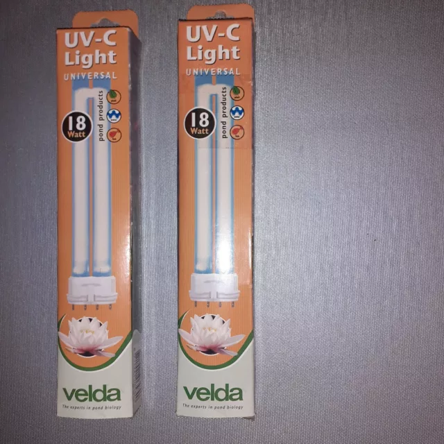 LOT DE 2 Velda UV-C PL Lights 18 watts, lampe UV pour filtre de bassin