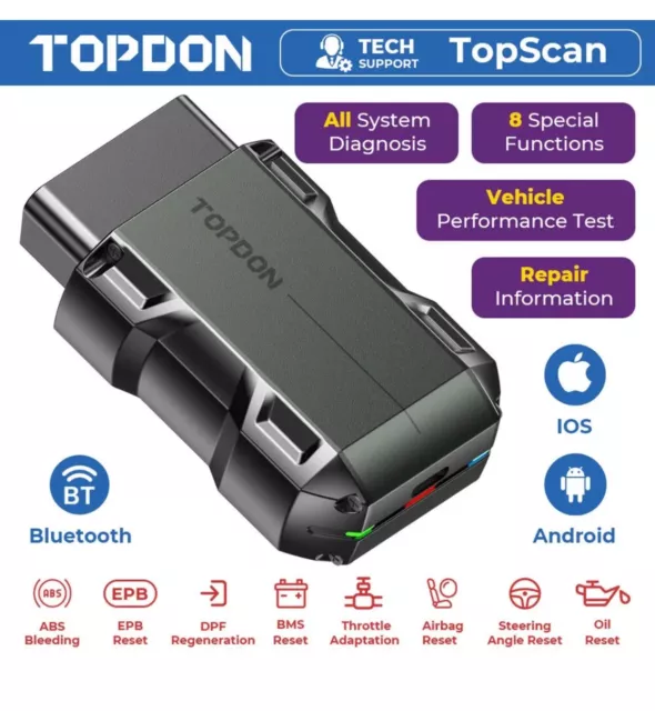 2024 TOPDON Topscan Lite OBD2 Bluetooth Car Diagnostic Scanner Tool