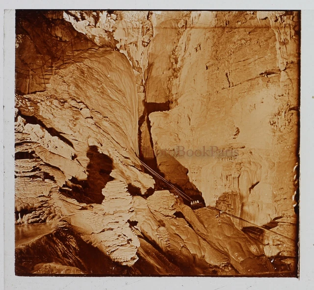 France Gouffre de Padirac Photo Plaque de verre Vintage VR11b11  