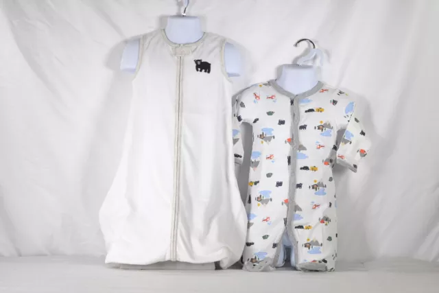 Baby Boy's Carters Fleece Sleep & Play Pajamas With Sleepbag White