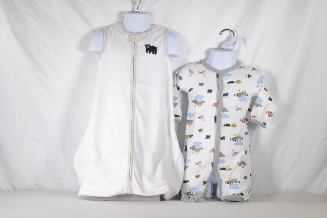 Baby Boy's Carters Fleece Sleep & Play Pajamas With Sleepbag White