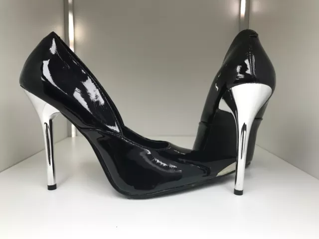 39 40 US 9 patent leather Black pumps HEAT 12 13cm very Sexy   HOT high heels