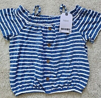 Next Girls off Shoulder Stripy Top Age 4 Yrs (3-4 Yrs Up to 104cm)