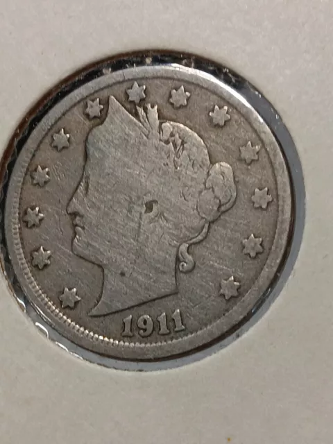 1911 Liberty  Head   V Nickel    Average Circulated Condition O/566