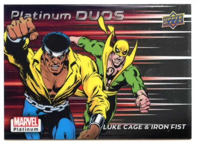 2023 UPPER DECK Marvel Platinum Duos Insert Card PD7 Luke Cage / Iron ...