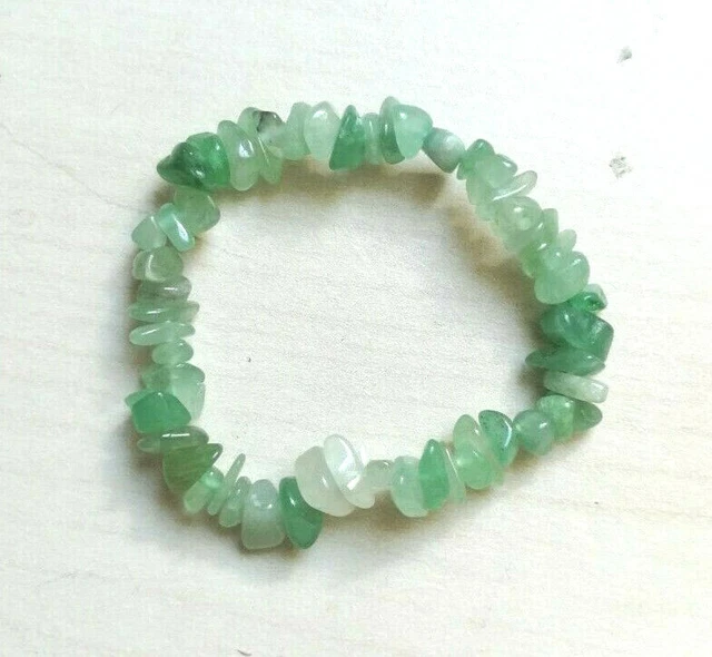 Bracelet En Pierres Naturelles Prehnite - Vert, Sans Fermoir, Pour Apaisement Et Sommeil