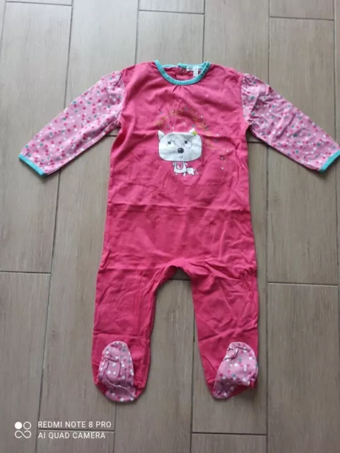 Joli pyjama fille en jersey rose, Kitchoun, Kiabi, taille 24 mois, très bon état