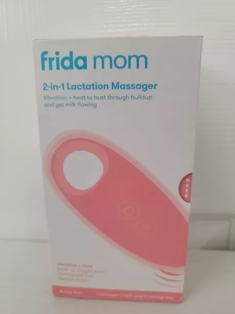 Frida Mom 2-in-1 Lactation Massager, Vibration + Heat to Bust Through Bouildup