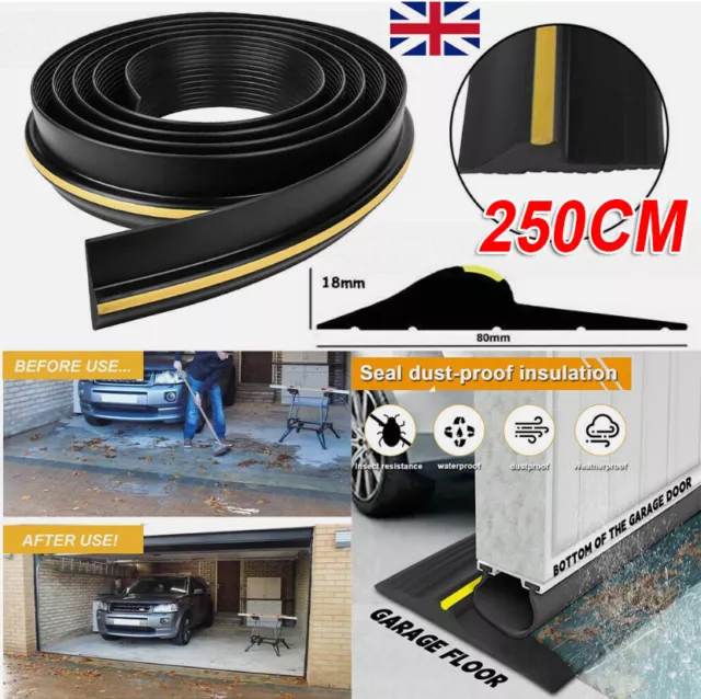 8ft Garage Door Floor Threshold Weather Seal Heavy Duty Rubber Draught Excluder