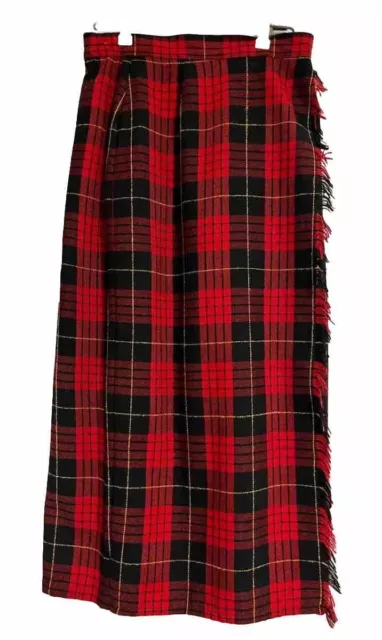 Collections Internationale by TanJay Red Tartan Plaid Wool Blend Kilt Skirt sz 8