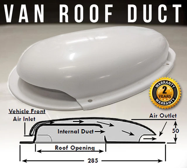 LOW PROFILE WHITE Roof Air Duct Vent Ventilator Horsebox Caravan Dog