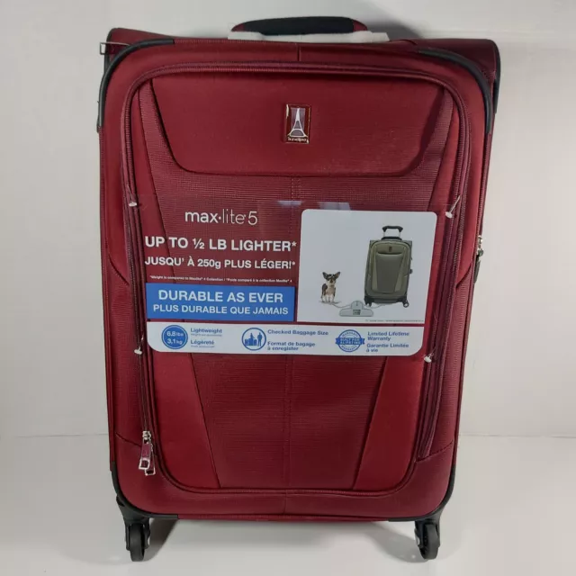 Travelpro Maxlite 5 Softside 25" Expandable Spinner Wheel Luggage Burgundy