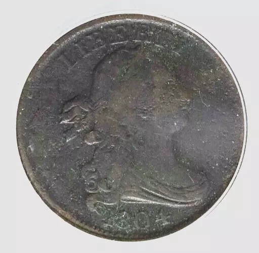 1804 Draped Bust Half Cent C-13 Plain 4 No Stems Anacs F-12 Details