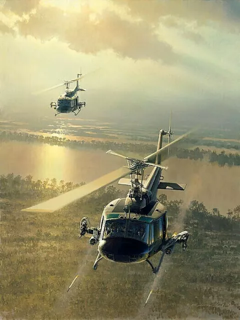 Rolling on the River [Bell UH-1 Iroquois Huey] Vietnam CANVAS William S Phillips