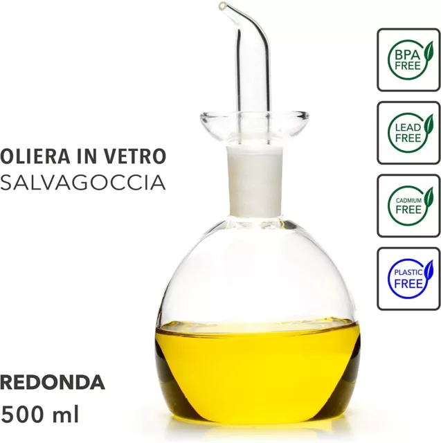 Oliera Acetiera Redonda 500 ml salvagoccia di Classe Italy