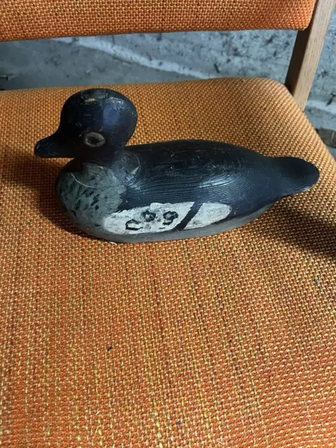 Ancien Appelant de Chasse, Leurre Bois sculpté Canard