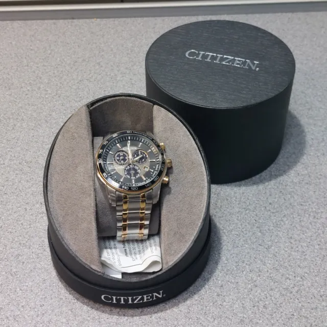 Citizen Eco Drive 42mm Silver/Black Stainless Steel Case Mens Watch