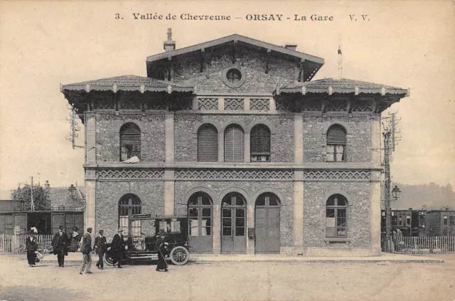 Cpa 91 Orsay / La Gare / Automobile