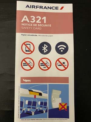 Consignes de sécurité Concorde safety card Air France OA-NT 03/02 Excellent Etat 