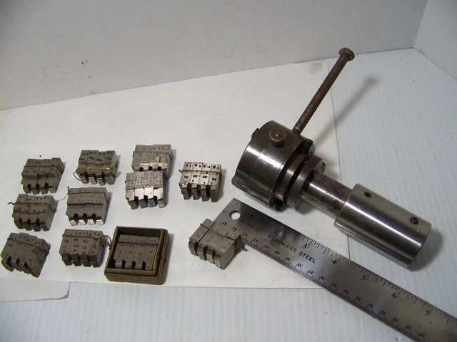 Vintage Geometric 9/16" Threading Die Head B-85249-S + 12 Sets of Dies