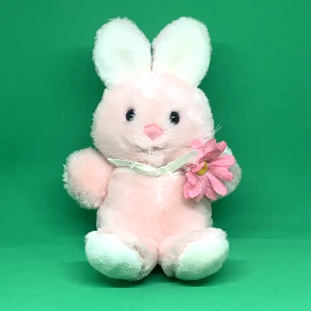 Vintage Dakin Pink Bunny Plush Stuffed Animal Toy Rabbit Small 7" Easter 1981