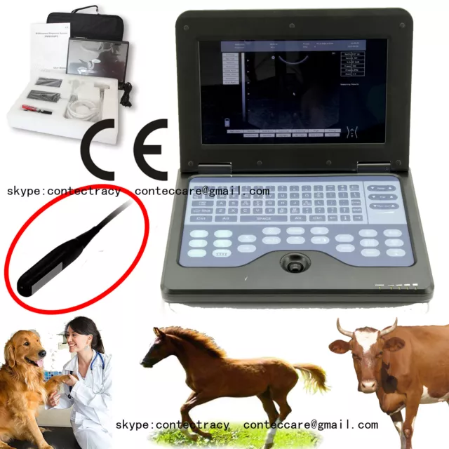 VET Veterinary Laptop B-Ultrasound scanner Diagnostic System+6.5Mhz rectal probe