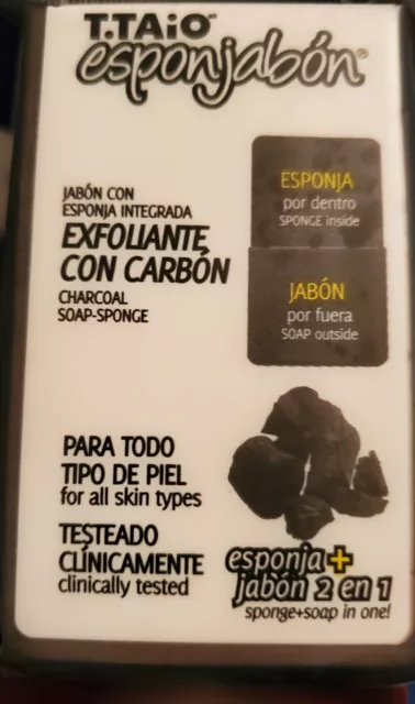 T-Taio Esponjabon Charcoal Soap-Sponge (Exfoliante Con Carbon Activado) 